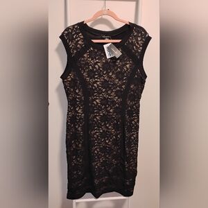 Chic Black Lace Midi Dress